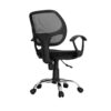 Silla de Escritorio Mali con base en nylon. Ergonómica con espaldar en marco polipropileno de alto impacto con malla translúcida.