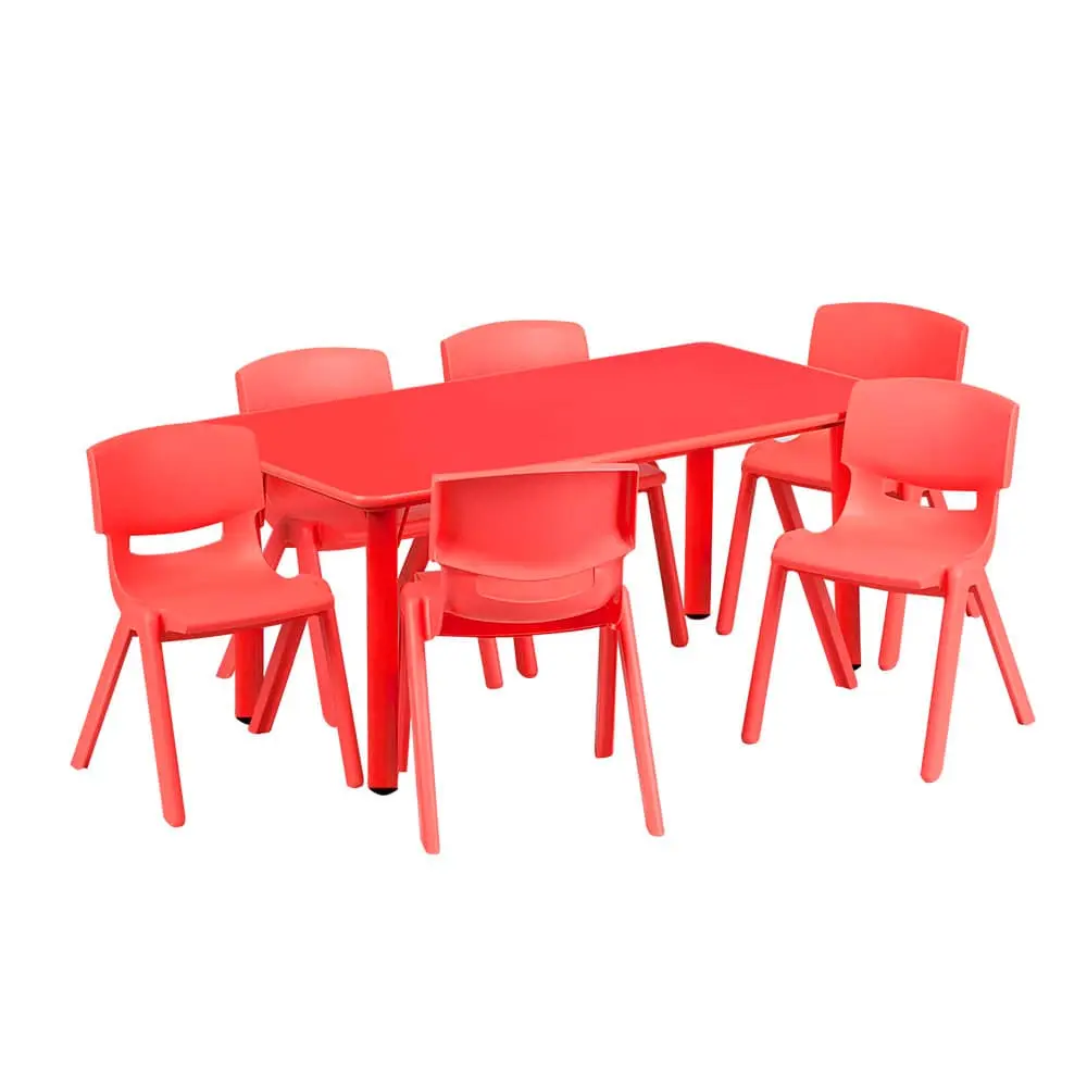 Juego De Mesa Rectangular Infantil X6 - Rojo 0