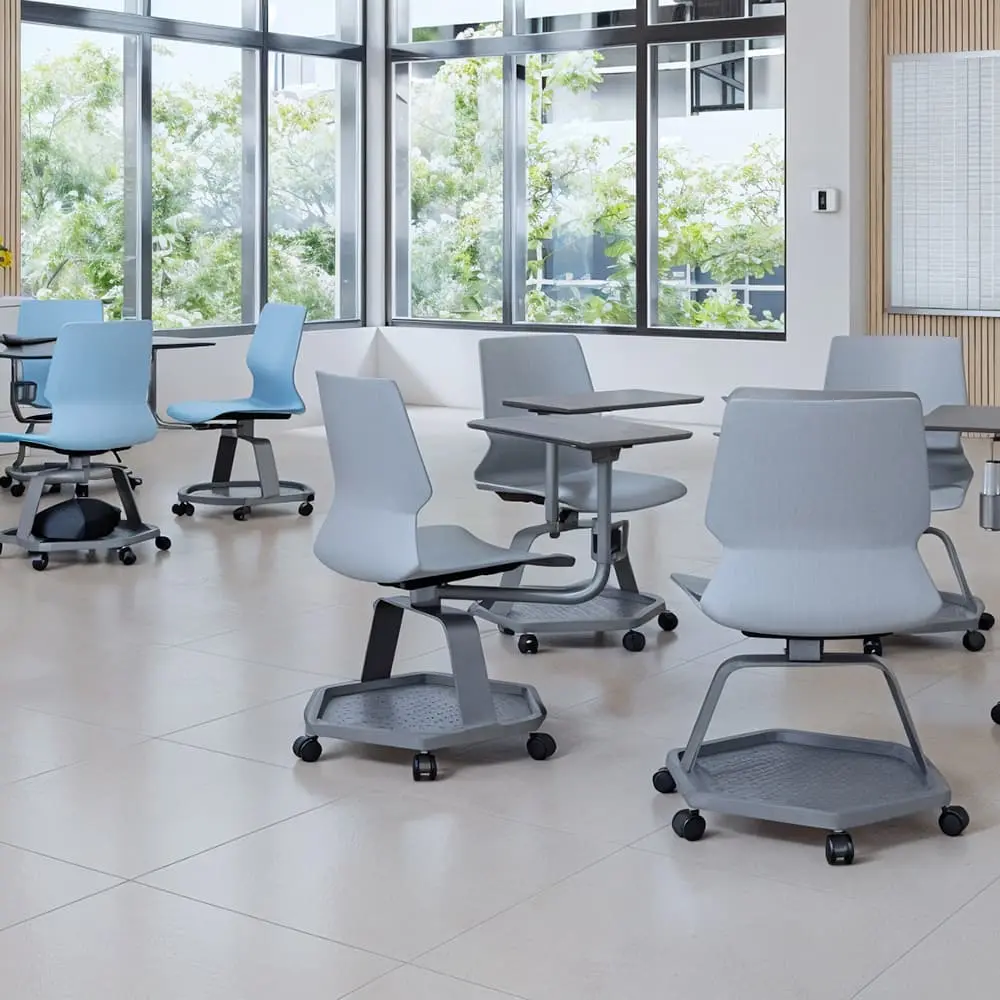 silla universitaria con ruedas campus